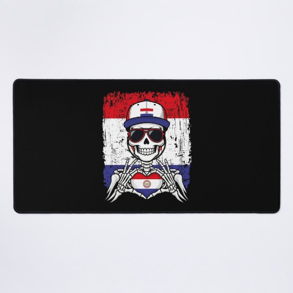 Item preview, Paraguay Pride Skeleton Art Tee designed and sold by Colorful Designs.