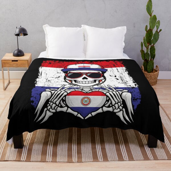 Item preview, Paraguay Pride Skeleton Art Tee designed and sold by Colorful Designs.