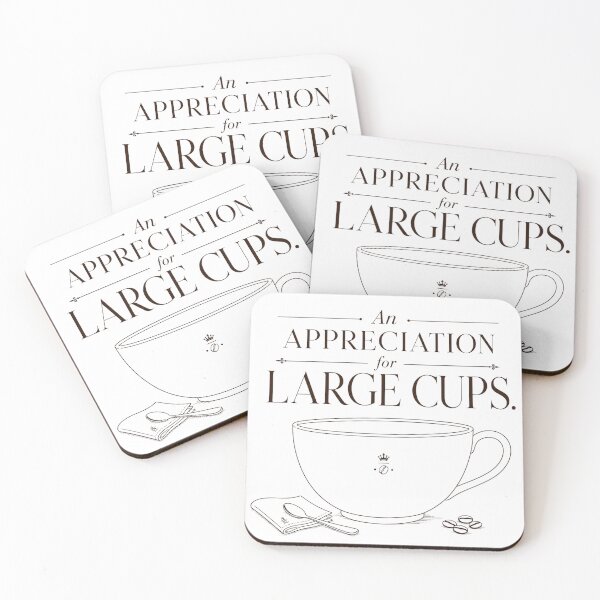 Item preview, An Appreciation for Large Cups T-Shirt – Luxury Coffee Humor Graphic Tee, Minimalist Espresso Fashion Design designed and sold by ZorviqueStudio.