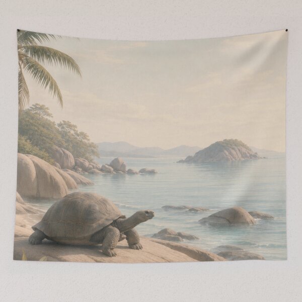 Item preview, Tropical Giant Tortoise Coastal Paradise Art designed and sold by Creative_Canvas.