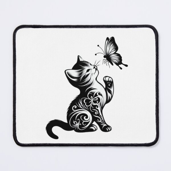 Item preview, Minimalist Black and White Kitty Nature Art designed and sold by Pani Kara.