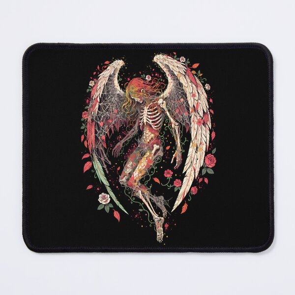 Item preview, Fallen Angel Skeleton with Floral Wings – Dark Gothic Fantasy Art designed and sold by Snifferius.