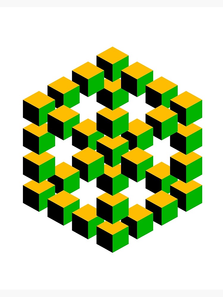 Rubiks Cube Penrose Triangle Optical Illusion - Inspired by Escher - Rubiks  Cube - Pin