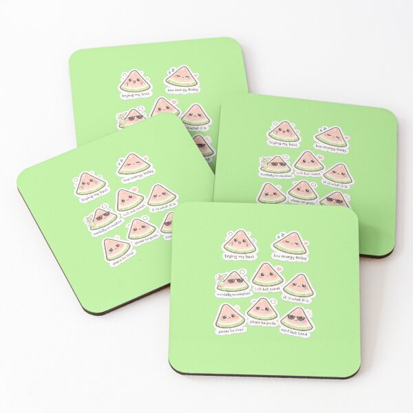 Item preview, Cute Watermelon Mood Sticker Pack  Kawaii Fruit Meme Aesthetic - Soft Pastel Emotional Stickers designed and sold by Qingtian814.