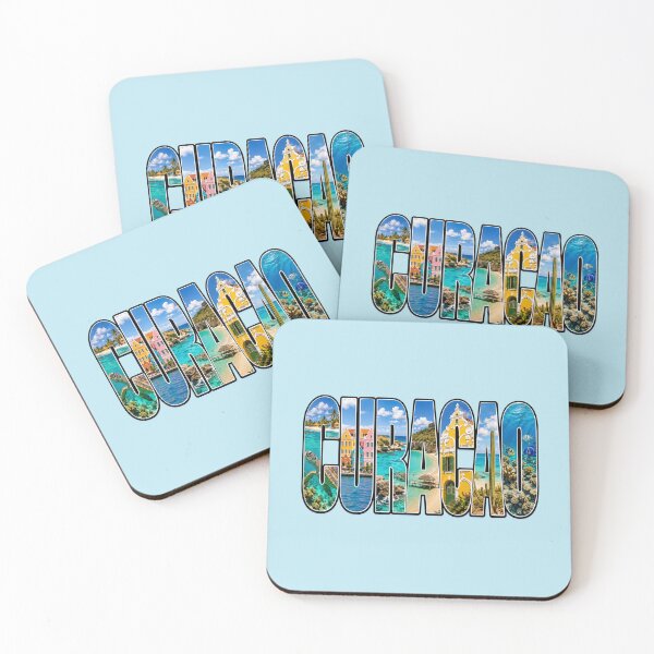 Item preview, Curacao Tropical Letterscape Typography designed and sold by Myra365Art.