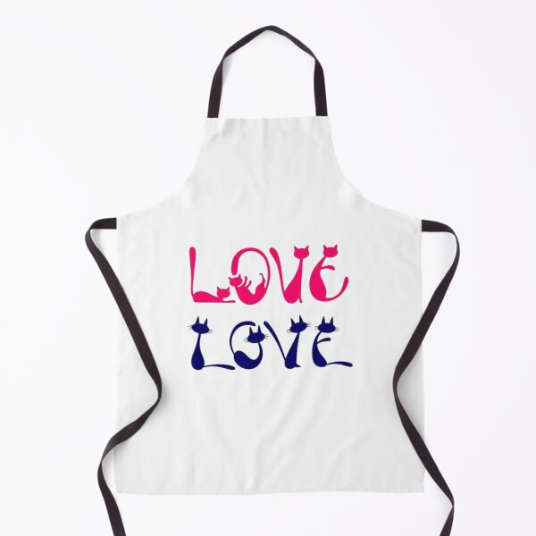 Item preview, Love Cat Typography – Pink and Blue Feline Silhouettes designed and sold by Pani Kara.