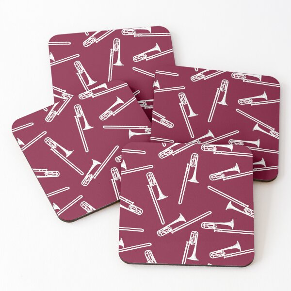 Item preview, trombone white on dark red designed and sold by kobyakov.