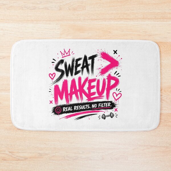 Item preview, Sweat Beats Makeup Funny Gym Quote designed and sold by StoryInCode.