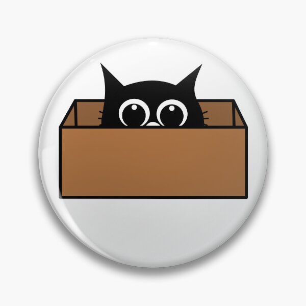 Item preview, Peeking Black Cat in a Cardboard Box designed and sold by Pani Kara.