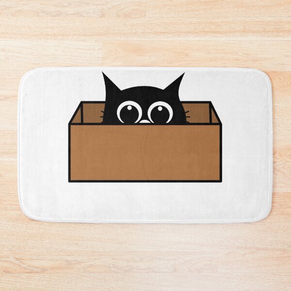 Item preview, Peeking Black Cat in a Cardboard Box designed and sold by Pani Kara.