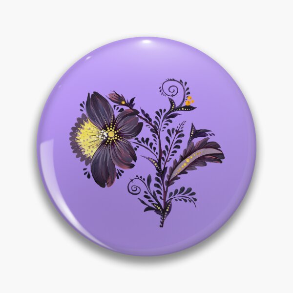 Item preview, purple flower, Ukraine art, Petrykivka style, author's drawing designed and sold by Sunflower-7.