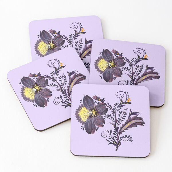 Item preview, purple flower, Ukraine art, Petrykivka style, author's drawing designed and sold by Sunflower-7.