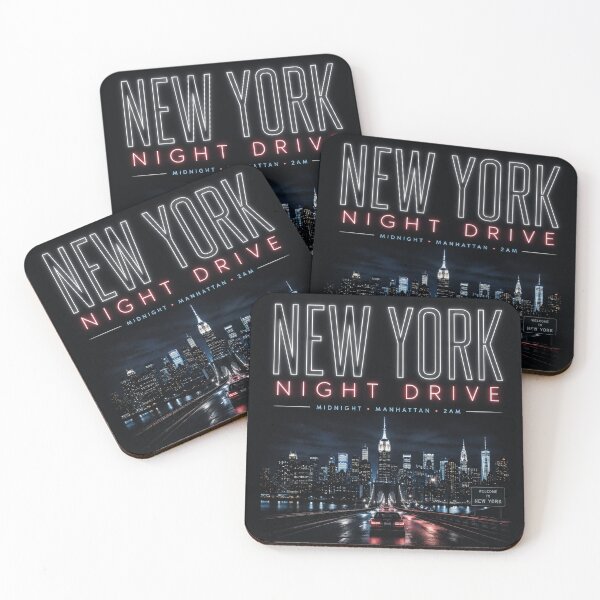 Item preview, New York Night Drive Neon Skyline | NYC Midnight Aesthetic Streetwear designed and sold by Kate1art.