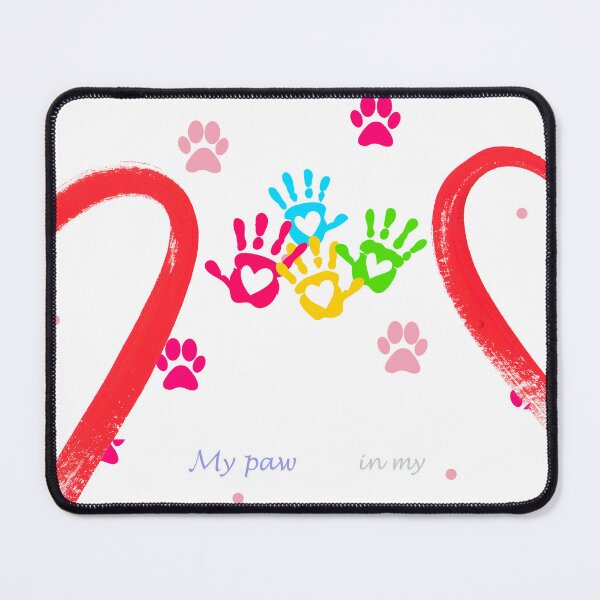 Item preview, Colorful Cat Paw Prints with Hearts My Paw in My Cat’s Paw designed and sold by SpiritoftheEast.