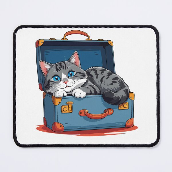 Item preview, Cute Grey Tabby Cat Sleeping Suitcase — Colorful Cartoon Vector Travel Cat Lover Gift designed and sold by HOODYBUDSTYLES.
