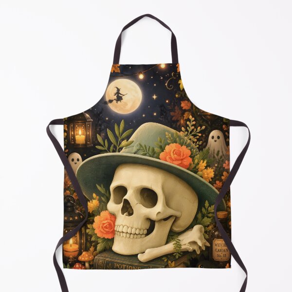Item preview, Halloween 19 - Vintage Floral Skull in Wide Brim Green Hat designed and sold by NikaNavi.