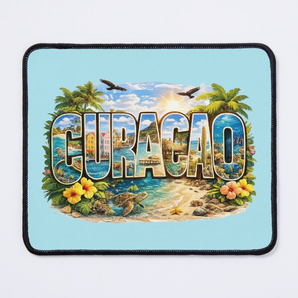 Item preview, Curacao Tropical 3D Typography designed and sold by Myra365Art.