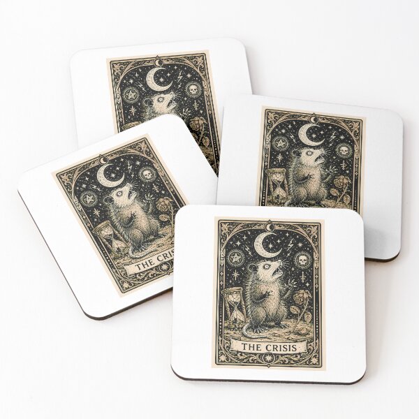 Item preview, The Crisis Opossum Tarot Card For Anxious Millennials designed and sold by chattsuede.
