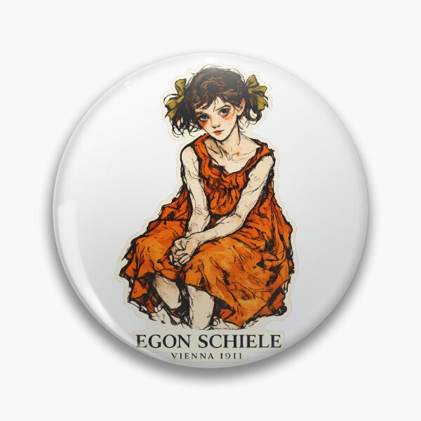 Item preview, Egon Schiele Vienna 1911 Orange Dress Portrait designed and sold by chattsuede.