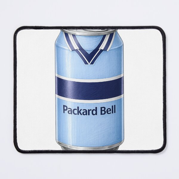 Item preview, Retro Leeds Inspired Packard Bell Football Kit Soda Can Illustration designed and sold by Final Whistle Art.
