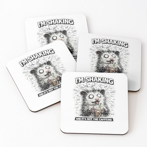 Item preview, Shaking Not Caffeine Opossum Coffee Humor designed and sold by chattsuede.