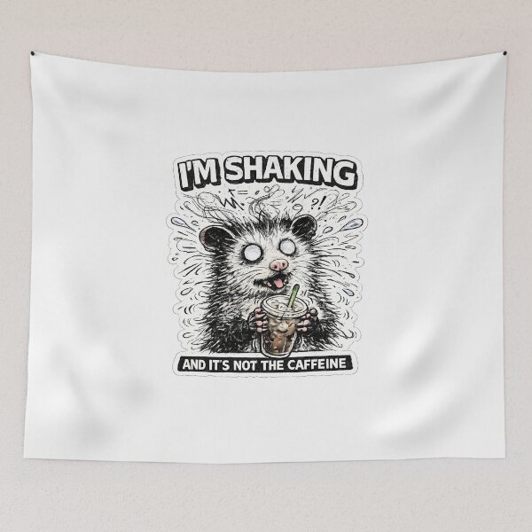 Item preview, Shaking Not Caffeine Opossum Coffee Humor designed and sold by chattsuede.