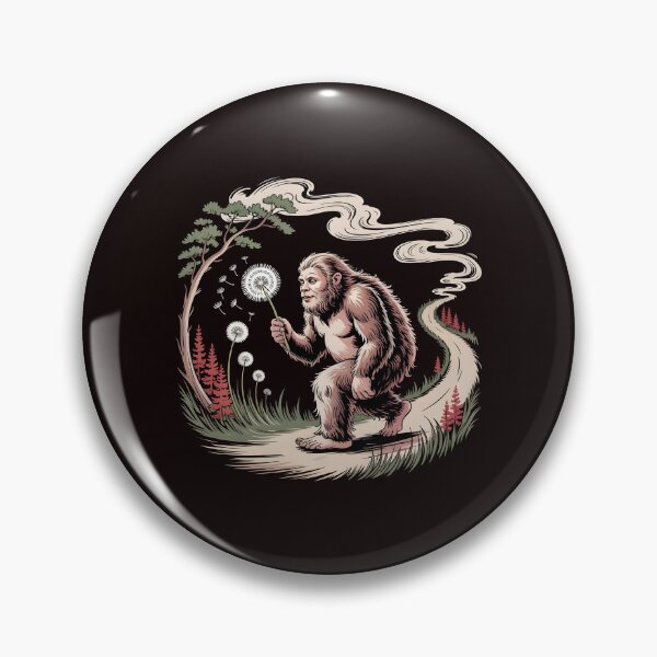 Item preview, Bigfoot Blowing Dandelion – Whimsical Sasquatch Cryptid Artwork designed and sold by Redgiant87x.