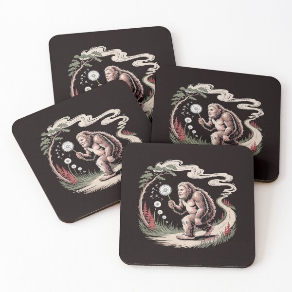 Item preview, Bigfoot Blowing Dandelion – Whimsical Sasquatch Cryptid Artwork designed and sold by Redgiant87x.