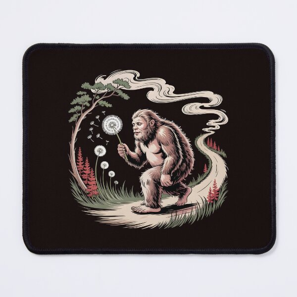 Item preview, Bigfoot Blowing Dandelion – Whimsical Sasquatch Cryptid Artwork designed and sold by Redgiant87x.