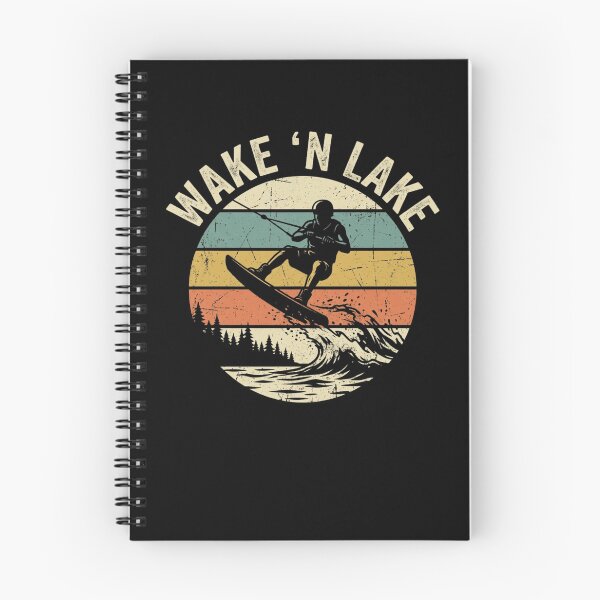 Item preview, WAKE 'N LAKE Retro Wakeboarding Lake Water Sports designed and sold by snowry.
