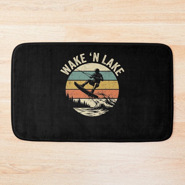 Item preview, WAKE 'N LAKE Retro Wakeboarding Lake Water Sports designed and sold by snowry.