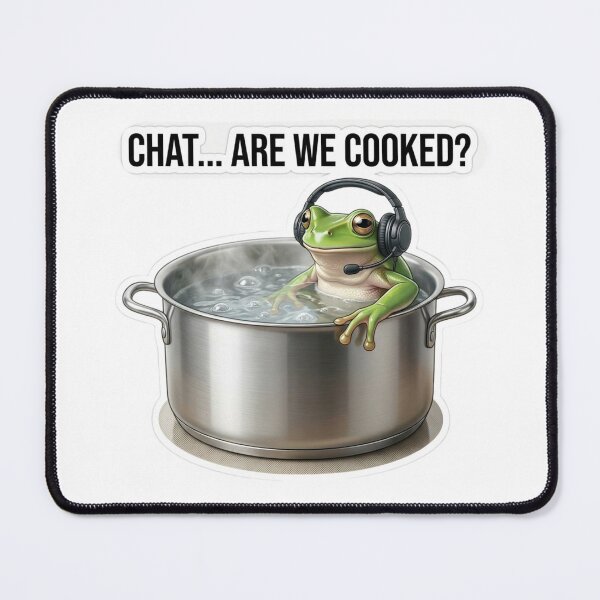 Item preview, Chat Are We Cooked Gamer Frog Meme designed and sold by ogduckboy.