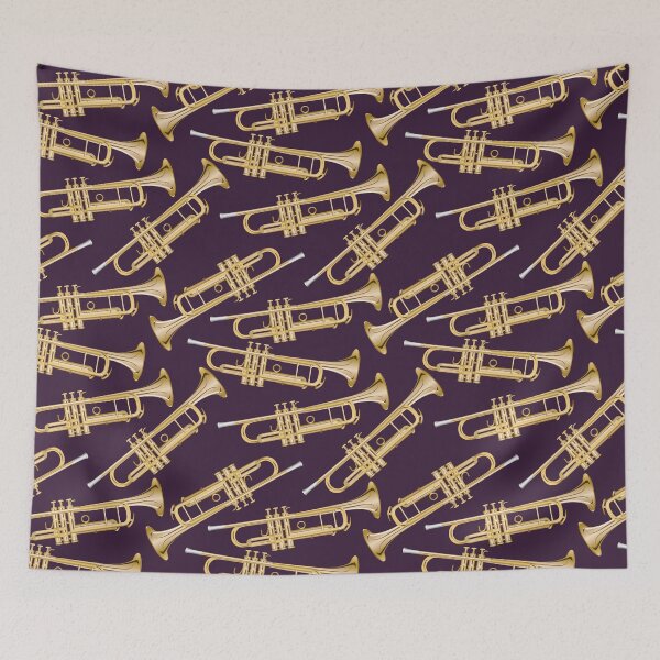 Item preview, trumpet on dark plum purple designed and sold by kobyakov.