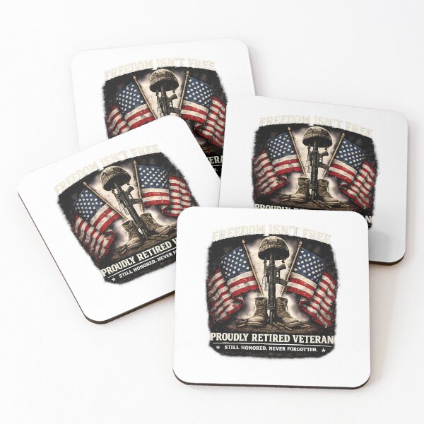 Item preview, Proudly Retired Veteran: Freedom Isn't Free Military Commemorative designed and sold by chattsuede.