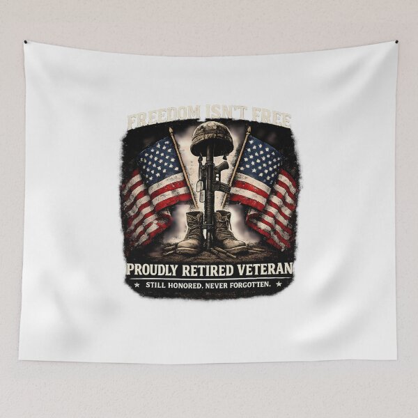 Item preview, Proudly Retired Veteran: Freedom Isn't Free Military Commemorative designed and sold by chattsuede.