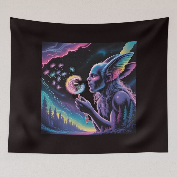 Item preview, Bigfoot Blowing Dandelion – Cryptid Lover Woodland Graphic designed and sold by Redgiant87x.