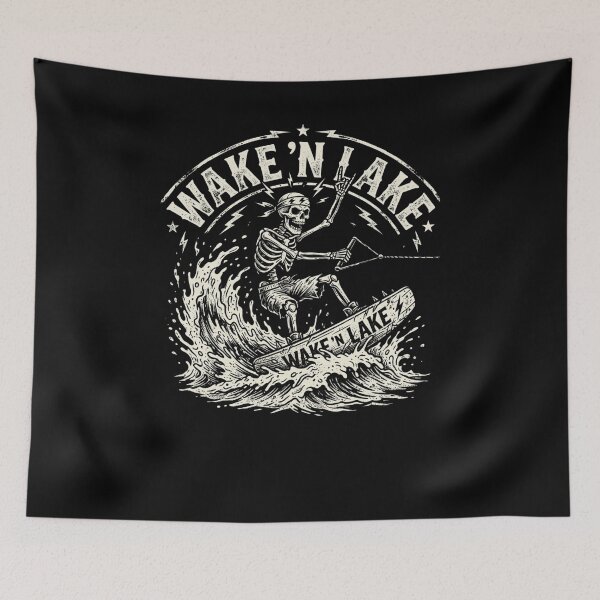 Item preview, WAKE 'N LAKE Skeleton Wakeboarding Water Sports designed and sold by snowry.