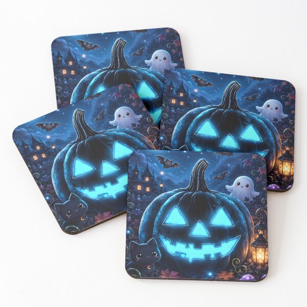 Item preview, Halloween 13 - Glowing Neon Blue Jack-O-Lantern Halloween designed and sold by NikaNavi.