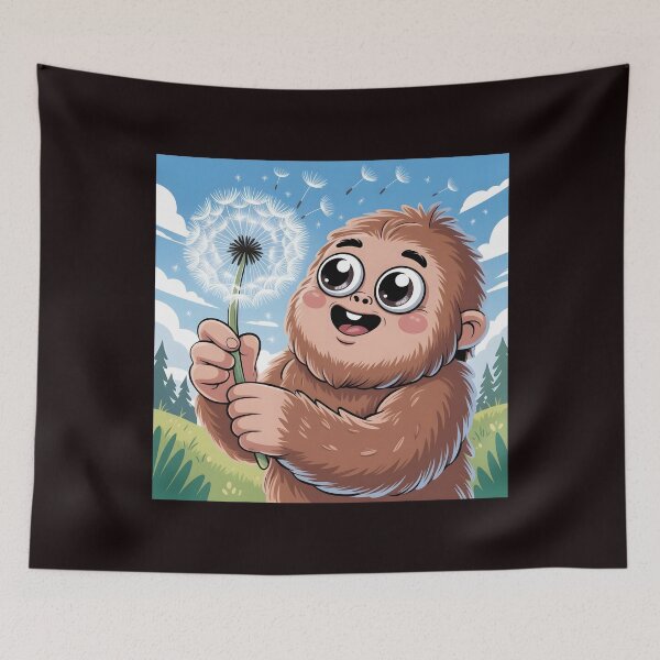 Item preview, Bigfoot Blowing Dandelion – Dreamy Sasquatch Cryptid Gift Idea designed and sold by Redgiant87x.