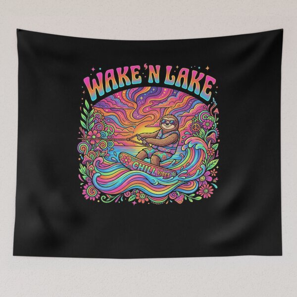 Item preview, Wake 'N Lake Chill Vibes Sloth Wakeboarding Summer designed and sold by snowry.