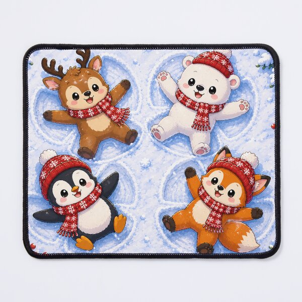Item preview, Winter Friends Kawaii Christmas Animals Sledding designed and sold by GMACgraphicsCo.