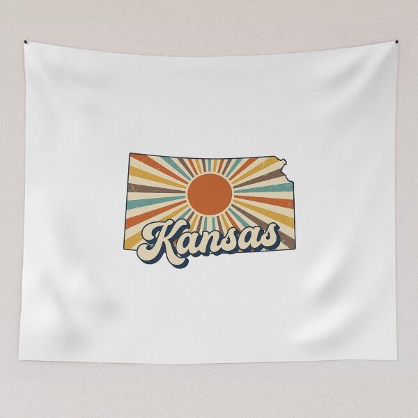 Item preview, Kansas Retro Sunset State Silhouette – Vintage Distressed Design designed and sold by Paper Drip.