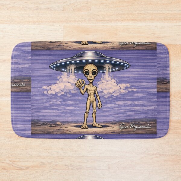 Item preview, Grey Alien and His UFO  designed and sold by The Art Queen Of Michigan .