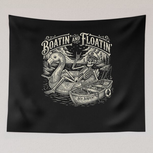 Item preview, Boatin' and Floatin' Skeleton Flamingo Boat designed and sold by snowry.