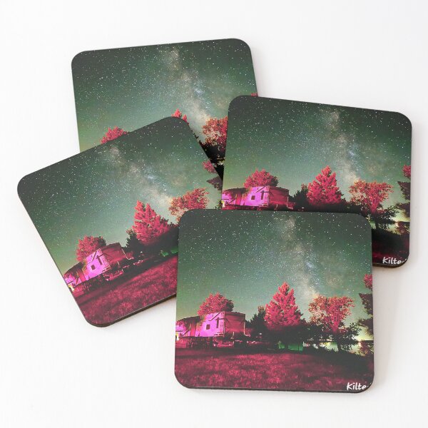 Item preview, Starlight dreams above a glowing crimson camp designed and sold by Kilted Bro Design Co..