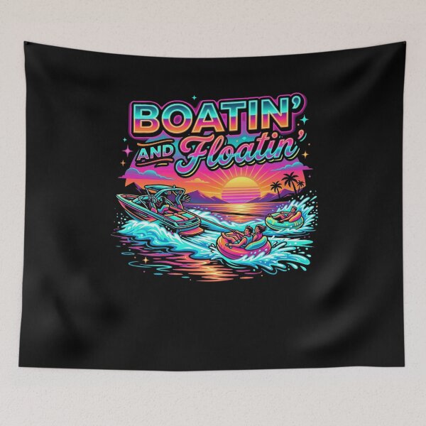Item preview, BOATIN' AND Floatin' Retro Sunset Water Tubing designed and sold by snowry.