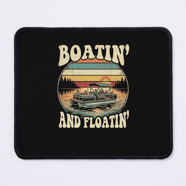 Item preview, Boatin' and Floatin' Vintage Pontoon Boat Lake designed and sold by snowry.
