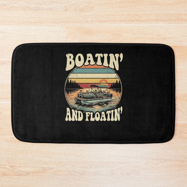 Item preview, Boatin' and Floatin' Vintage Pontoon Boat Lake designed and sold by snowry.