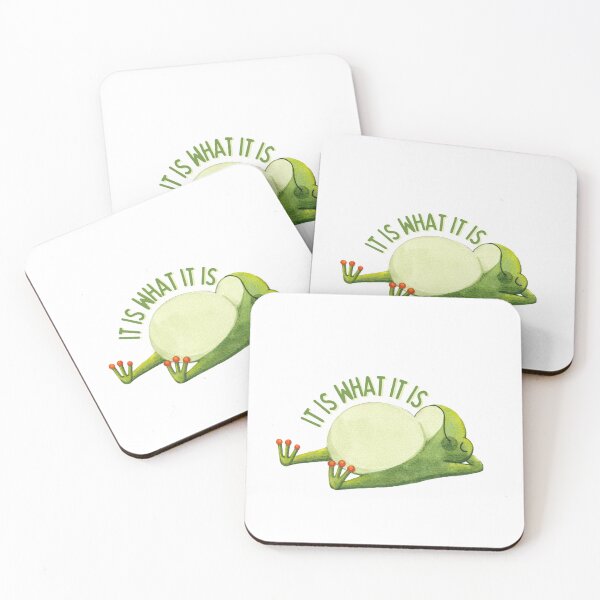 Item preview, Funny Frog Sticker “It Is What It Is” | Tired Frog Meme | Cute Lazy Frog Aesthetic designed and sold by theintentionalteacher.