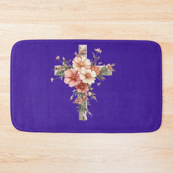 Item preview, Pastel Flower Cross- Elegant Christian Wall Art Design  designed and sold by digitalbob60.